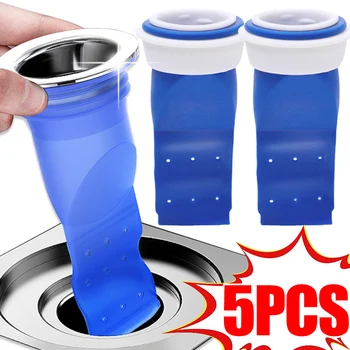 Scarico a pavimento Anti Odore Odore Lavelli Rifiuti Capelli Collegamento Tubo fognario Tappo in silicone Filtro acqua Bagno Cucina Doccia Spina Strumento 1