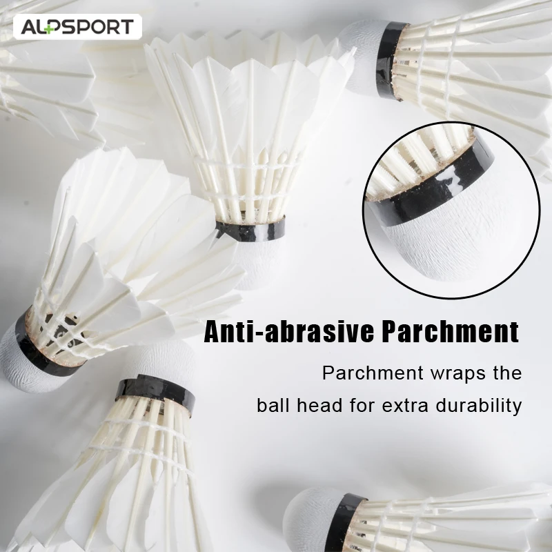 ALP 808 12Pcs/Tube White Duck Feather Durable Badminton Shuttlecock 5