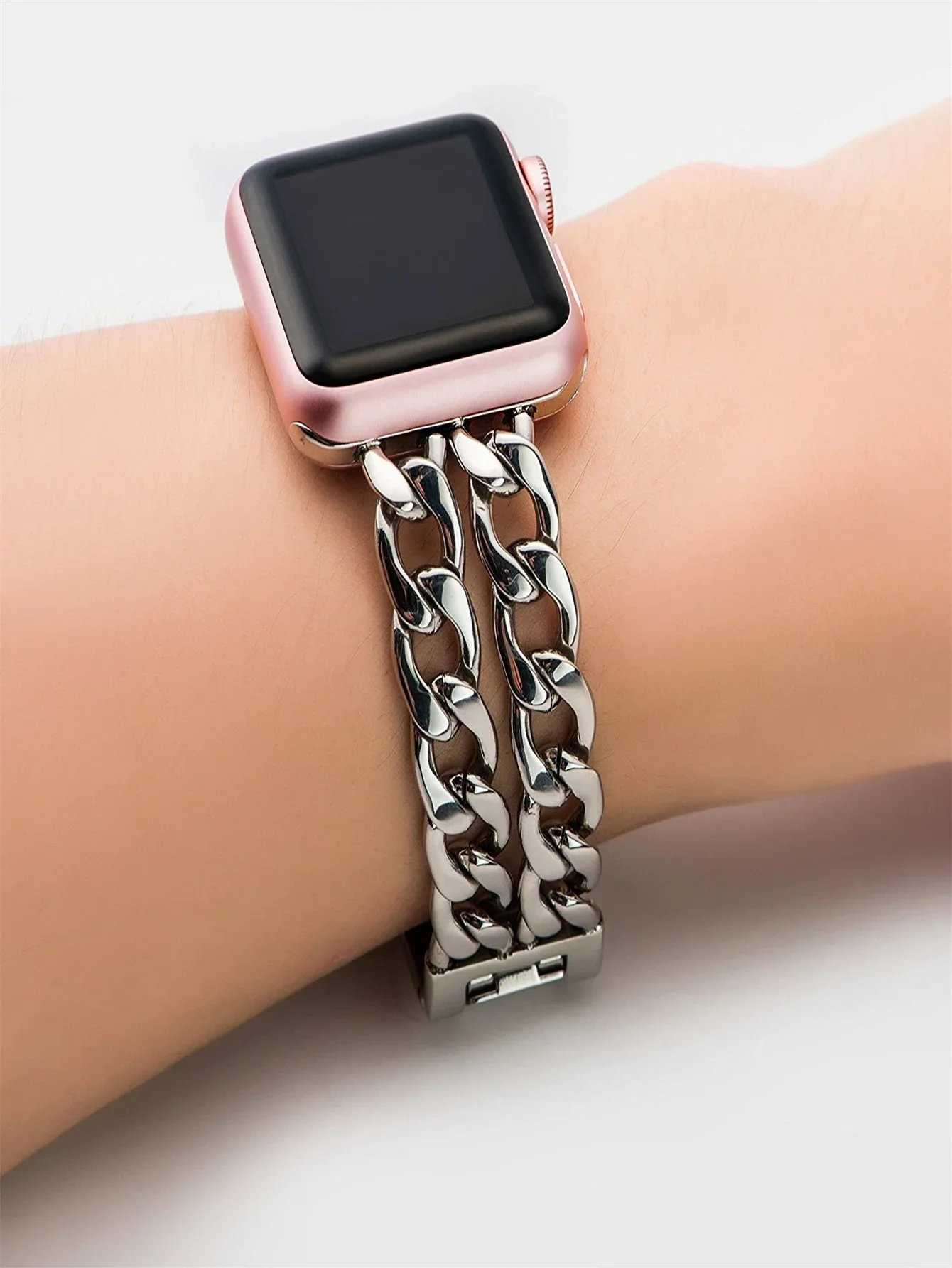 Double Row Stainless Steel For iWatch Band 42/44/45/49mm 38/40/41mm For iWatch Series Ultra Se 8/7/6/5/4/3/2/1_voghion.com
