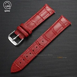 Elegant Leather Quick Release Watchband - 22mm (Red)