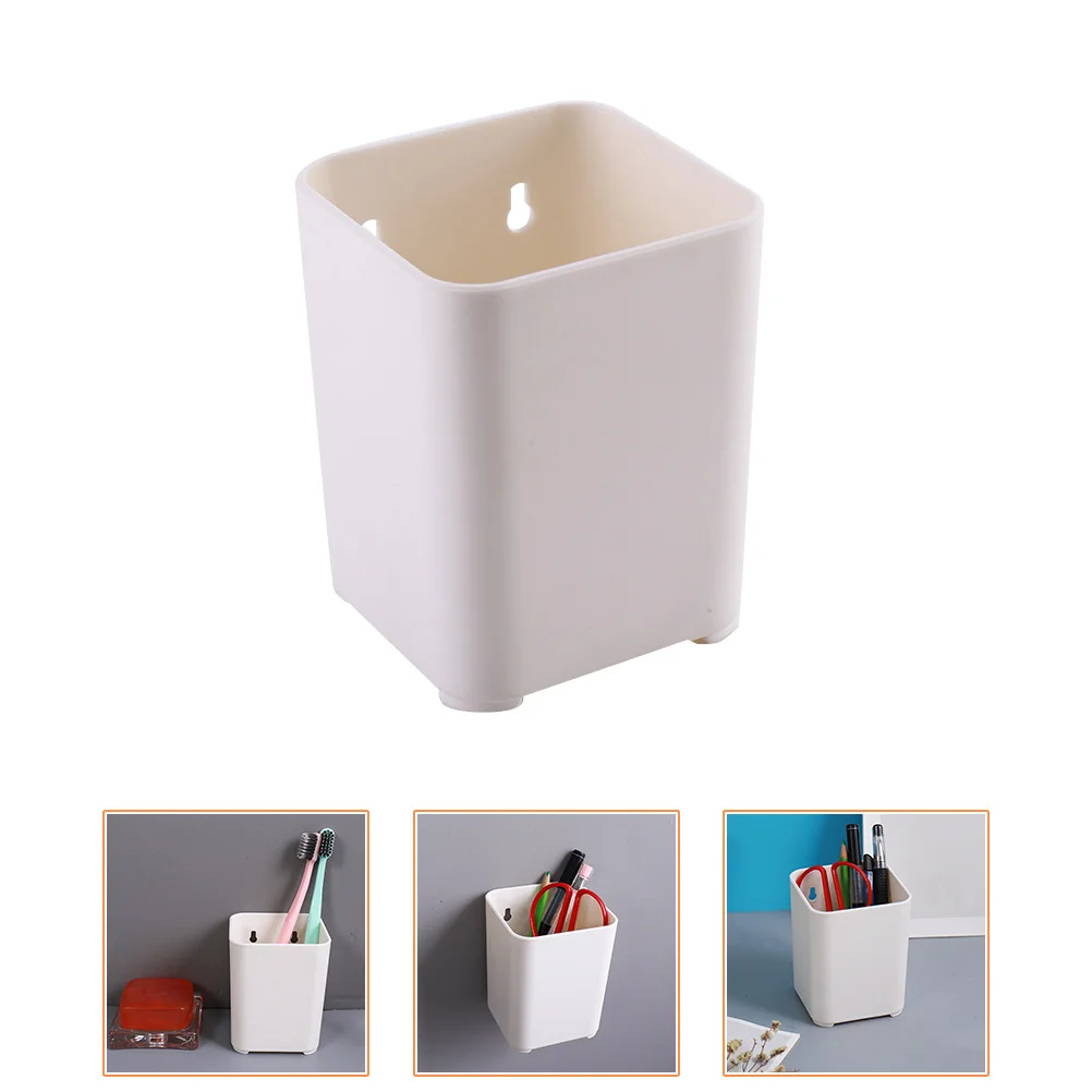 

2Pcs Household Pen Storage Box Tabletop Pen Holder Toothbrush Holder Wall-mount Pencil Box