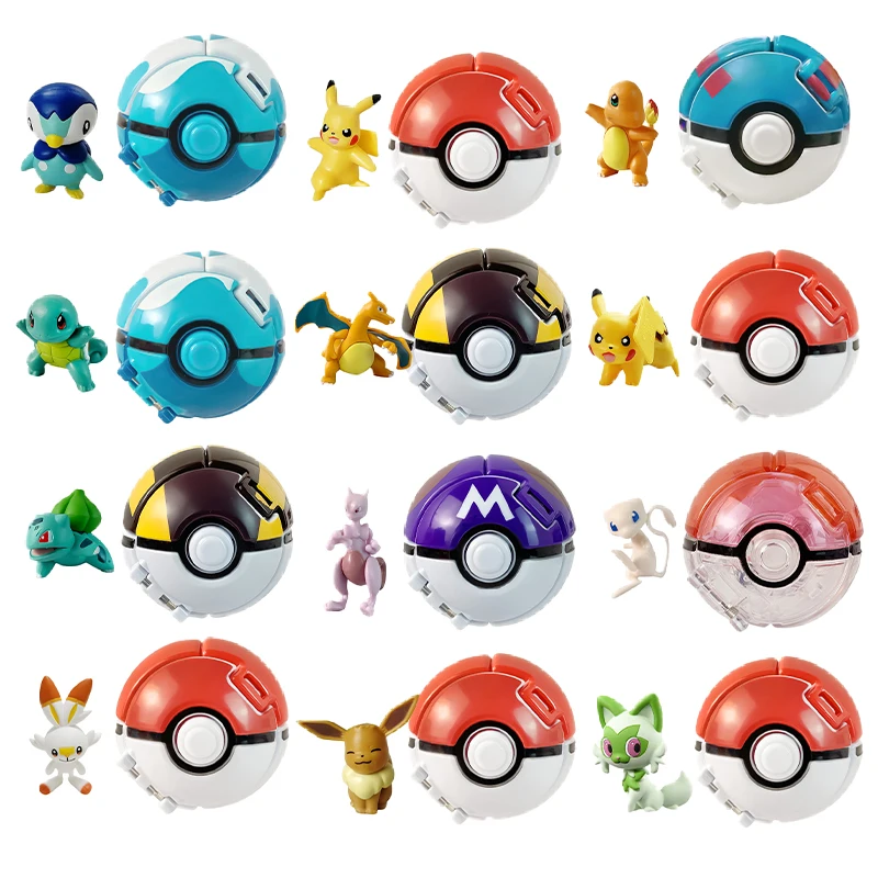 Pokemon Puppe Ball Elfe Haustier Anime Actionfigur Pikachu Glurak Mewtu Bisasaur Eichhörnchen Mew Sammlung Pokeball Monster Spielzeug-Set – Detail 1