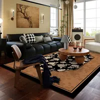 Retro American Large Area Carpet Living Room Sofa Bedroom Nordic Style Light Luxury Carpets Advanced French Anti Slip Soft Rug 2