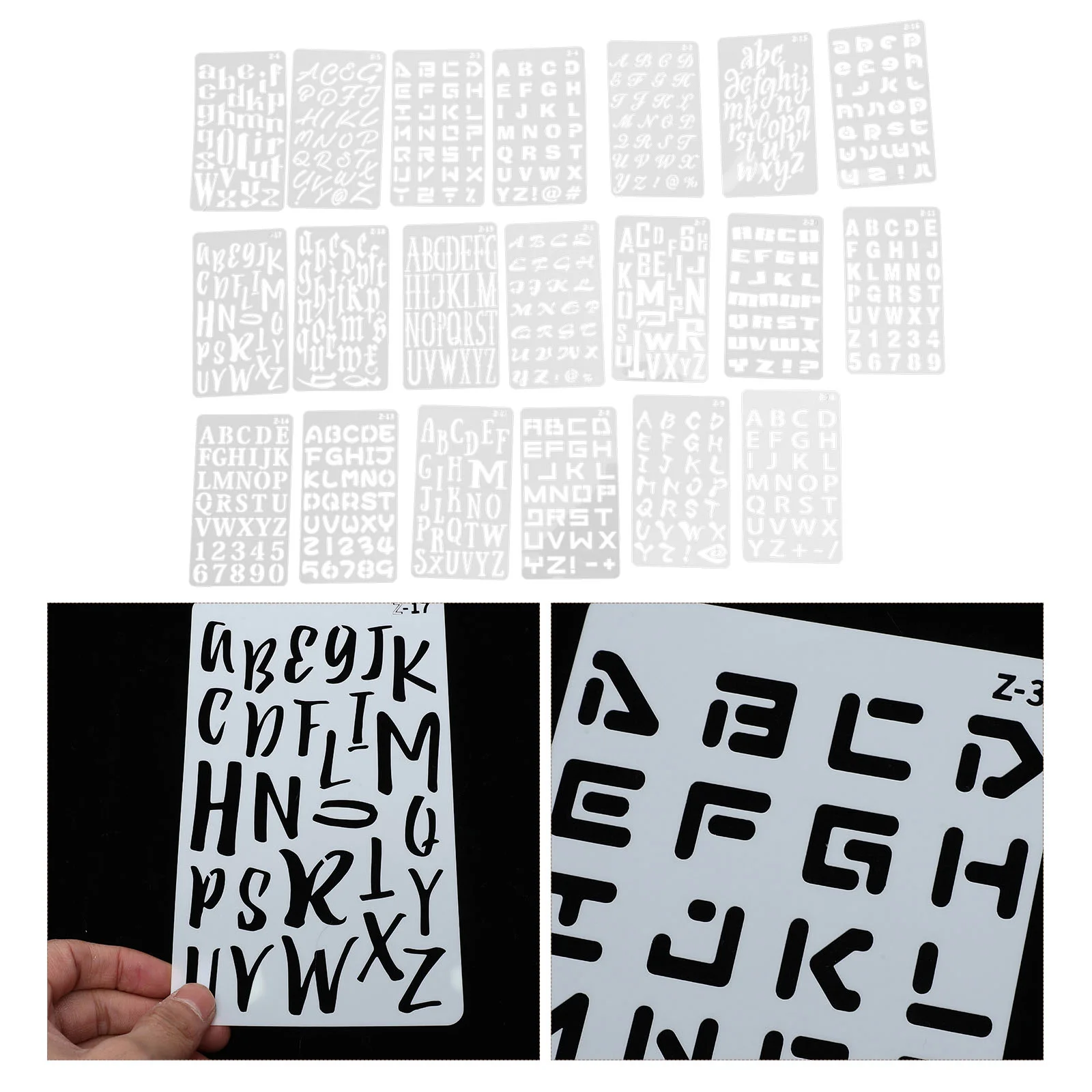 20 Sheets Gothic Alphabet Stencil Letter Drawing Large Stencils for Painting on Canvas
