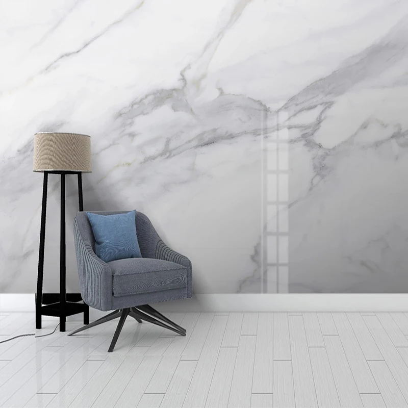 

Custom Photo Wall Paper 3D Modern Grey White Marble Large Mural Waterproof Canvas Living Room Sofa TV Background Decor Wallpaper