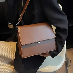 Burminsa Double Layers Underarm Shoulder Bags For Women 2023 Trend Designer Square Flap Crossbody Bag PU Leather Ladies Handbags