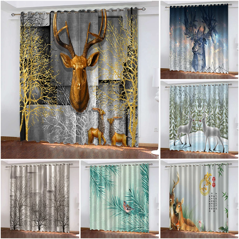 

Blackout Curtains Bedroom Children Valance Curtains for Living Room Window Curtain Luxury Decor Left and Right Biparting Open