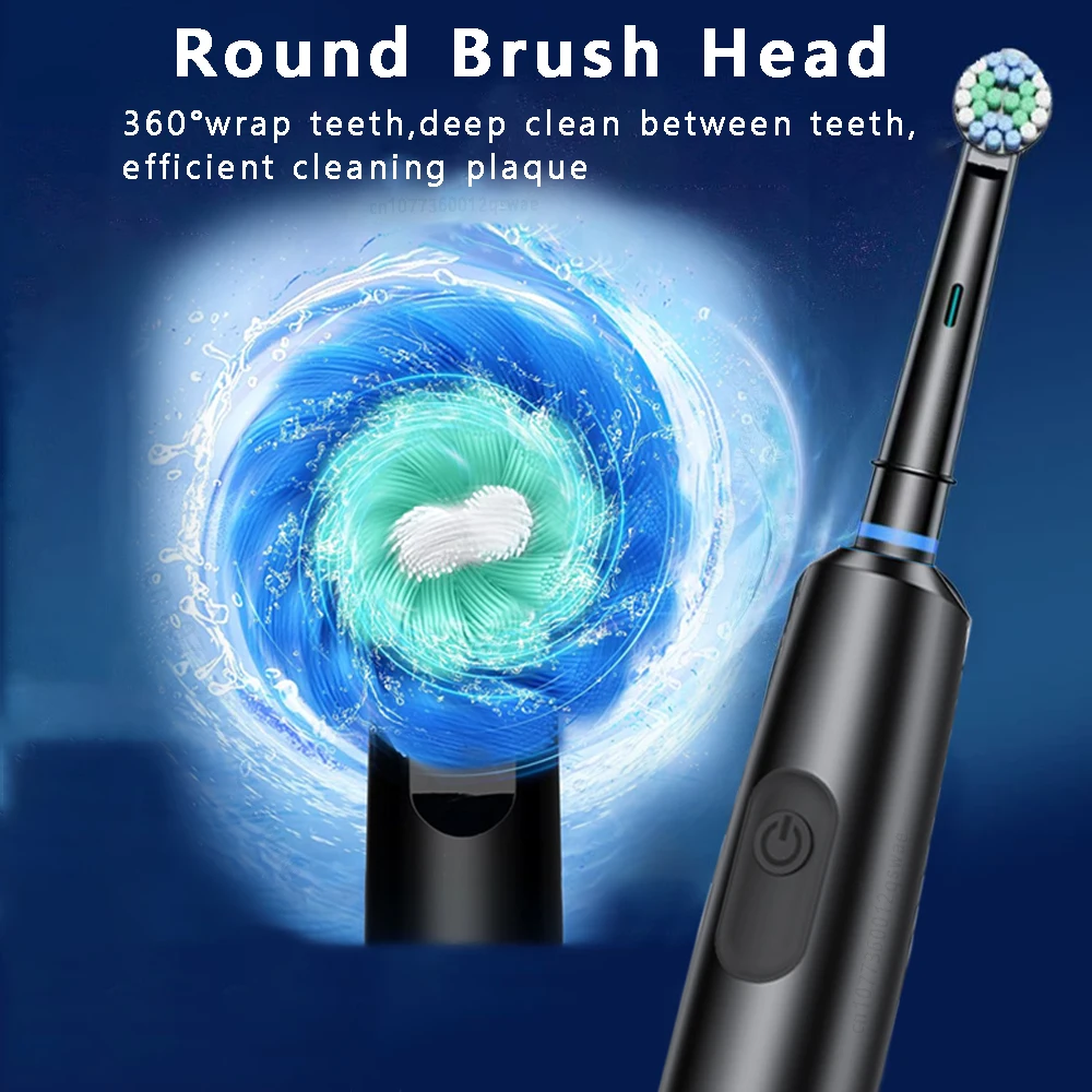 Rotating Electric Toothbrush for Adult Teeth whitening Teeth Brushes 3D round head soft brush Rechargeable Electric Toothbrush 2