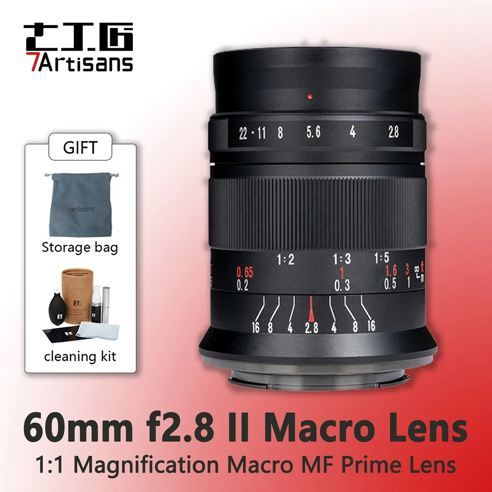 7 Artigiani 7 Artigiani 60Mm F2.8 Ii Mf Aps-C Obiettivo Macro Per Sony E Nikon Z Fuji Xf Canon Ef-M Canon Rf M4/3 Leica L Mount