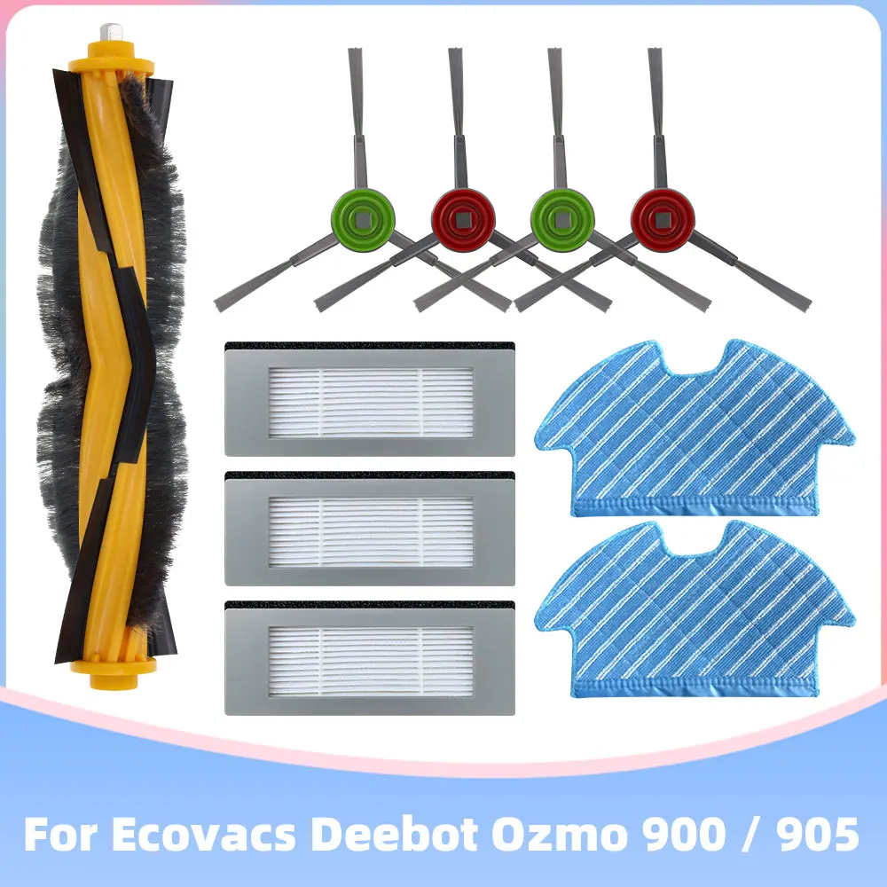 For Ecovacs Debot OZMO 900 / DN5G / 905 Robot Vacuum Cleaner Accessory Replacement Roller Main Side Brush Hepa Filter Mop Cloths