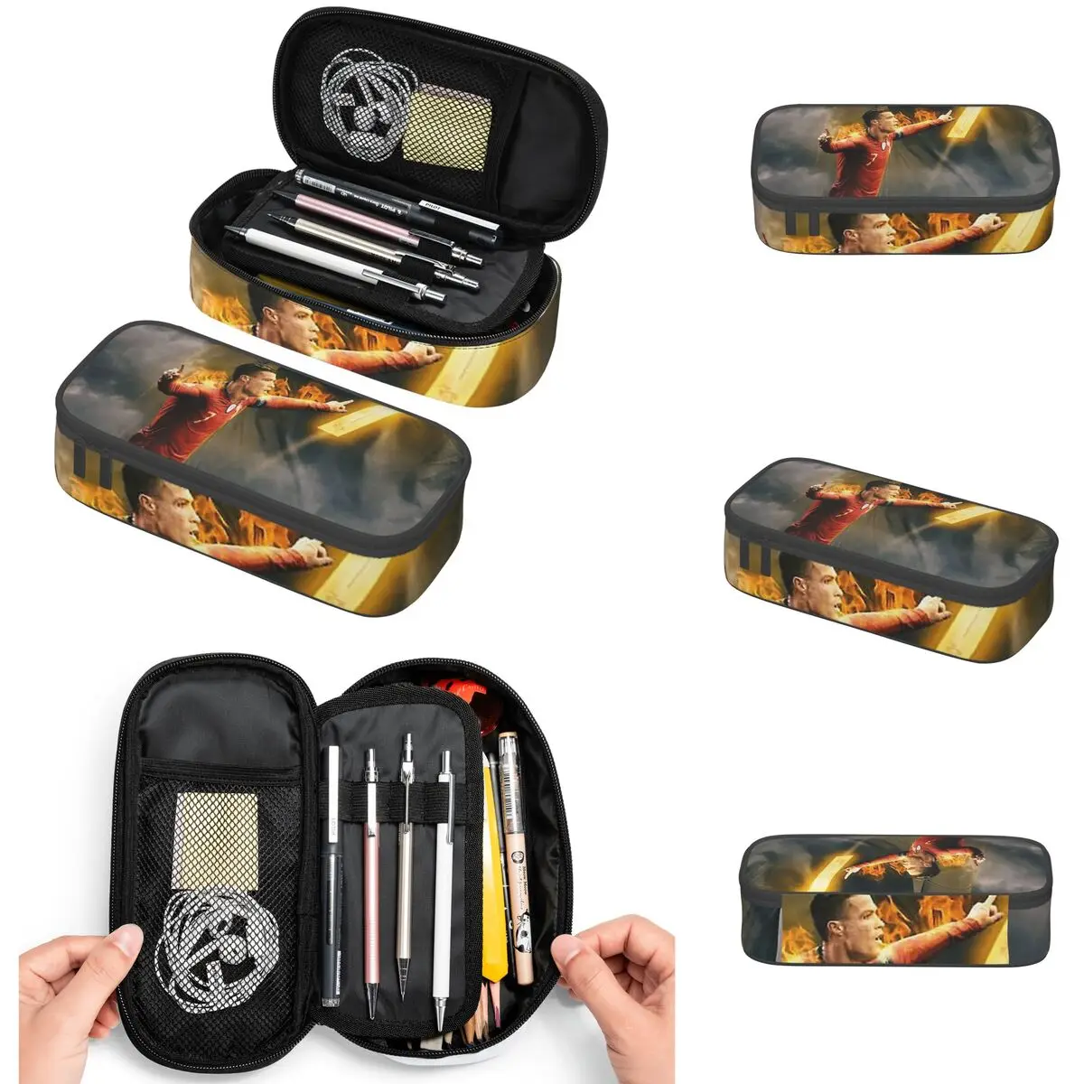 Cristiano Ronaldo Cr7 Pencil Cases Large Storage Pen Bags Pen Box Pencil Pouch For Boys Girls Students Stationery School Office