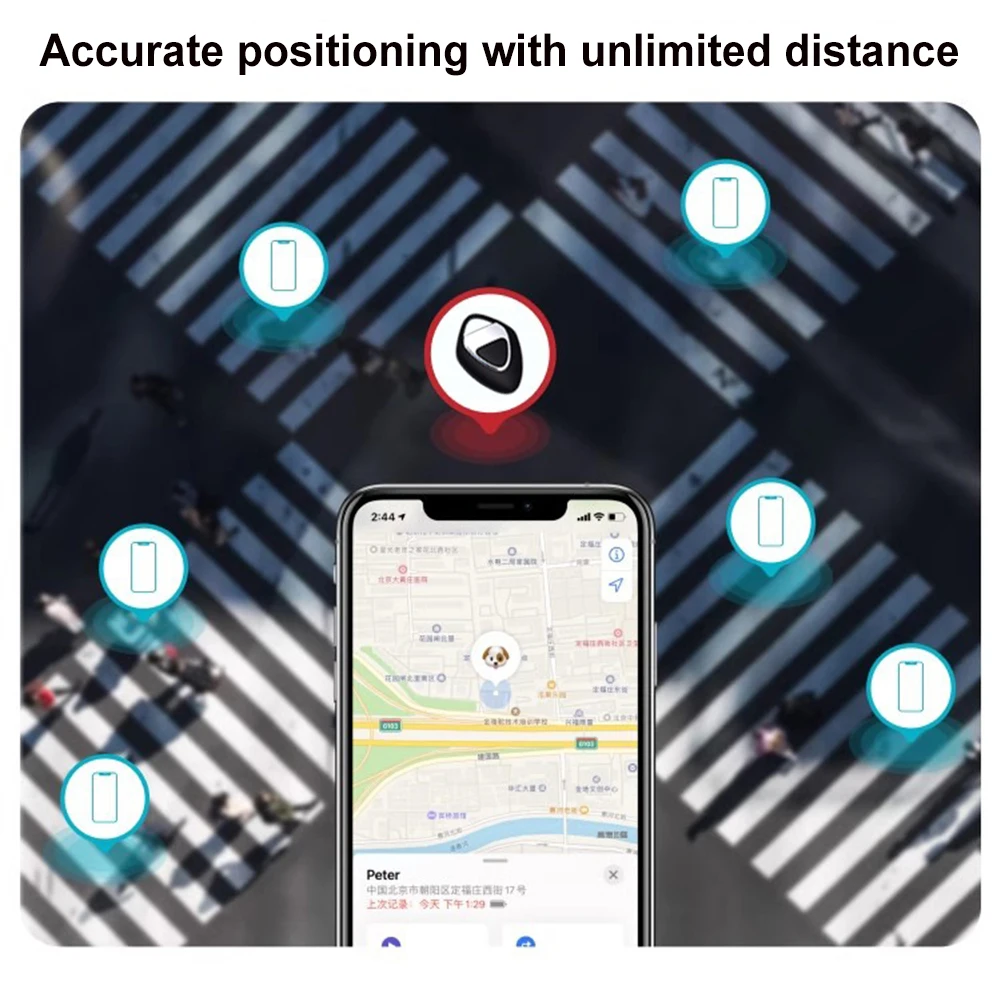 Anti Lost Reminder Bluetooth-Compatible with Apple Find My Item Finder Tracker Security Finder for Earbud Luggage MFi IOS