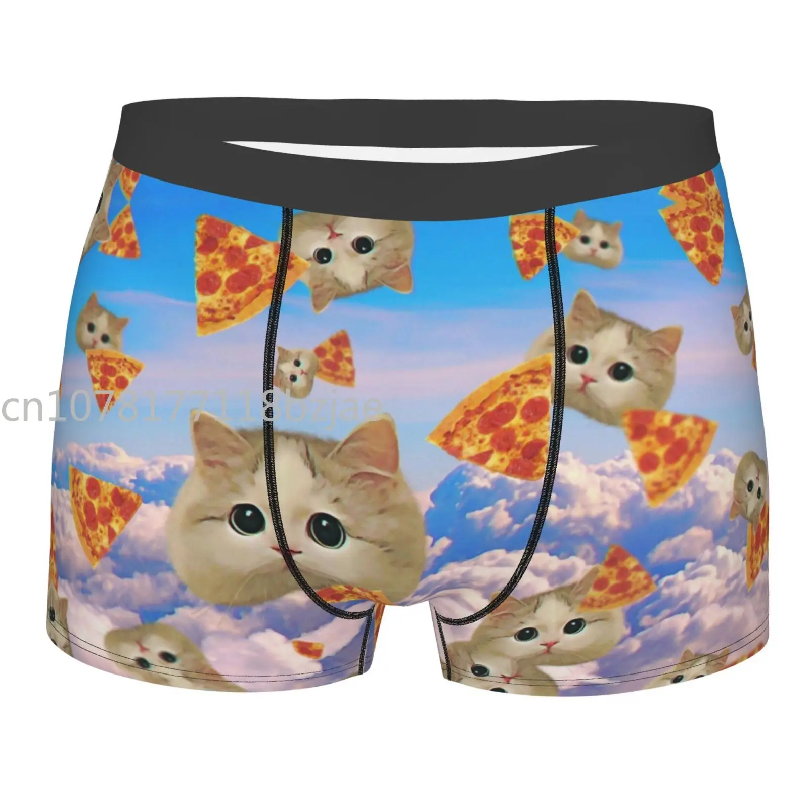 

Pizza Cat Men Underwear Christmas Male Underpants Double Sides Printed Soft Breathable Machine Wash Panties Polyester Boxers