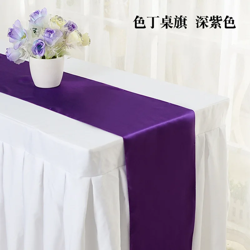 Elegant Burgundy Satin Table Runner for Wedding and Dining Decor, 30x275cm