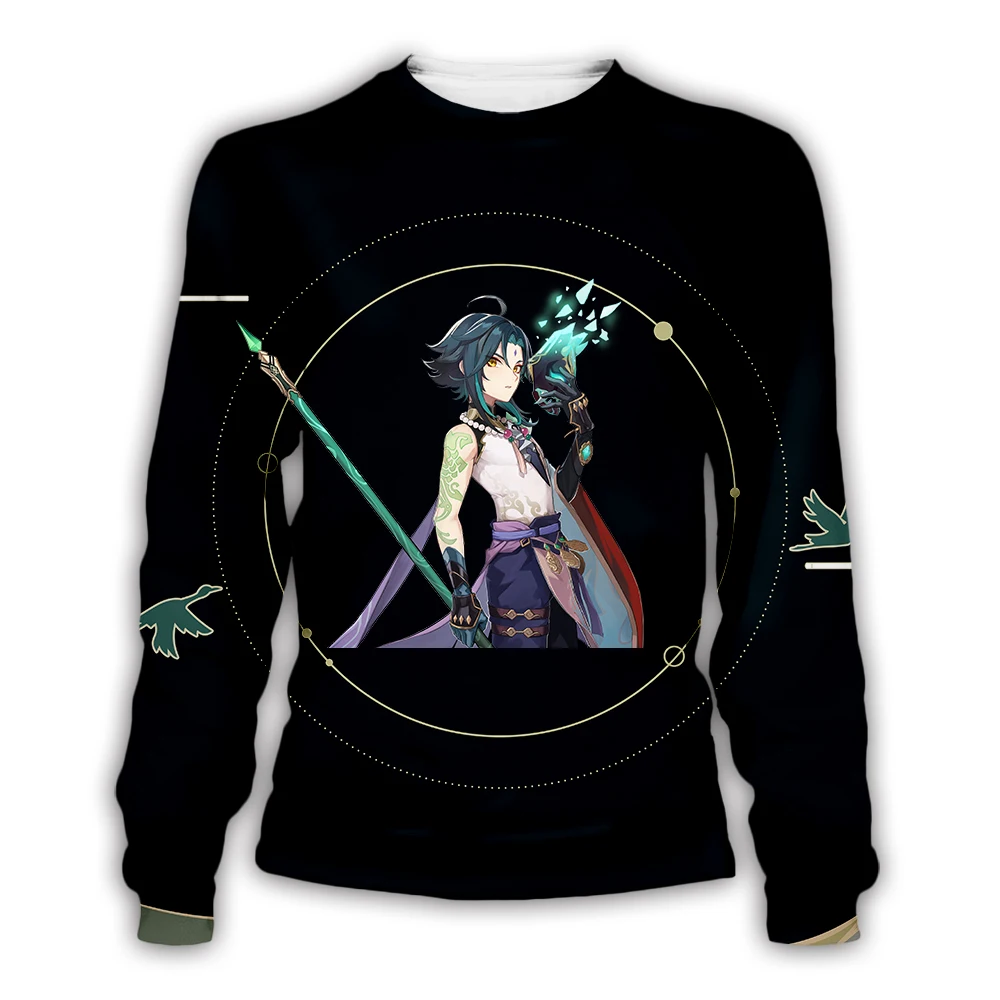 Fashion Anime Crewneck Sweatshirt Women Men Genshin Impact 3D Printed Long Sleeve Unisex Casual Top Streetwear Clothes New