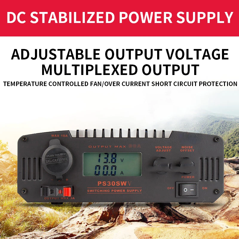 

PS30SWV Radio Transceiver Base Station Commumication LCD Digital Adjustable Switching DC Power Supply 30A 9-15V 13.8V