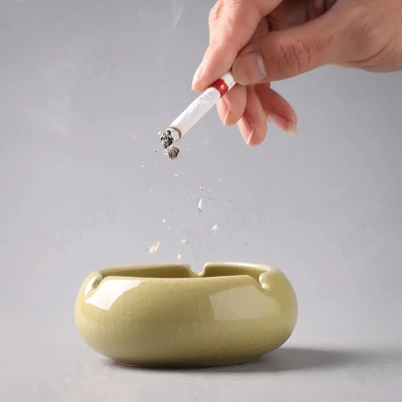 Ceramic Ashtray Creative Ceramic Ashtray Handmade Ice Crack Decorative Modern Hotel Ash Tray Living Room Desktop Simple Ashtrays Home Decoration