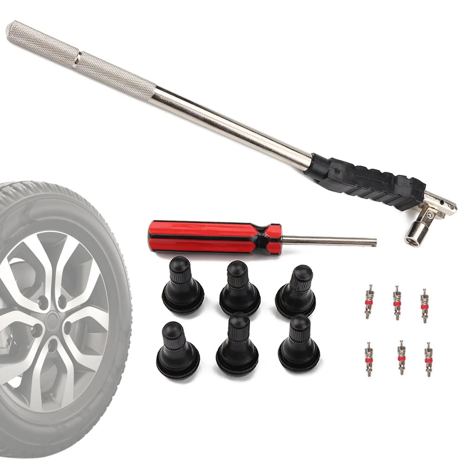 

Tire Valve Core Remover Tire Valve Tools For Car Truck Valve Stem Install Tool For All Standard Spools Includes TR412 Valve Core