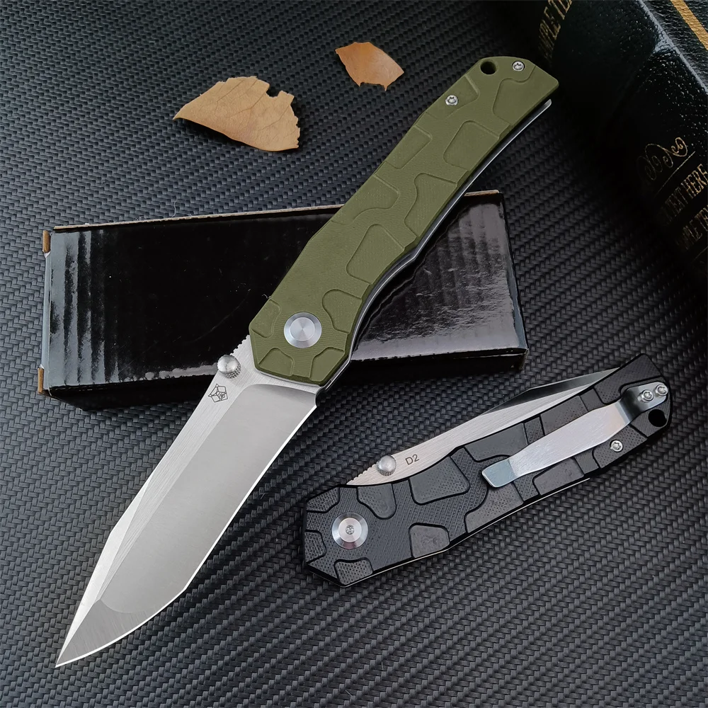 

Shirogorov D2 Blade AU.TO Pocket Folding Knife For Man G10 Handle Tactical Outdoor Self Defense Knives Survival Utility EDC Tool