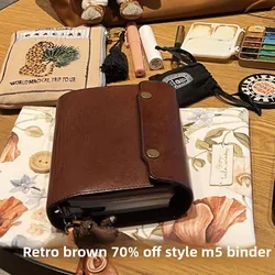 Vintage Brown Handmade Leather Binder Three - Fold Diary for Travel Planning and Daily Journaling (Case only - 1 PCS)