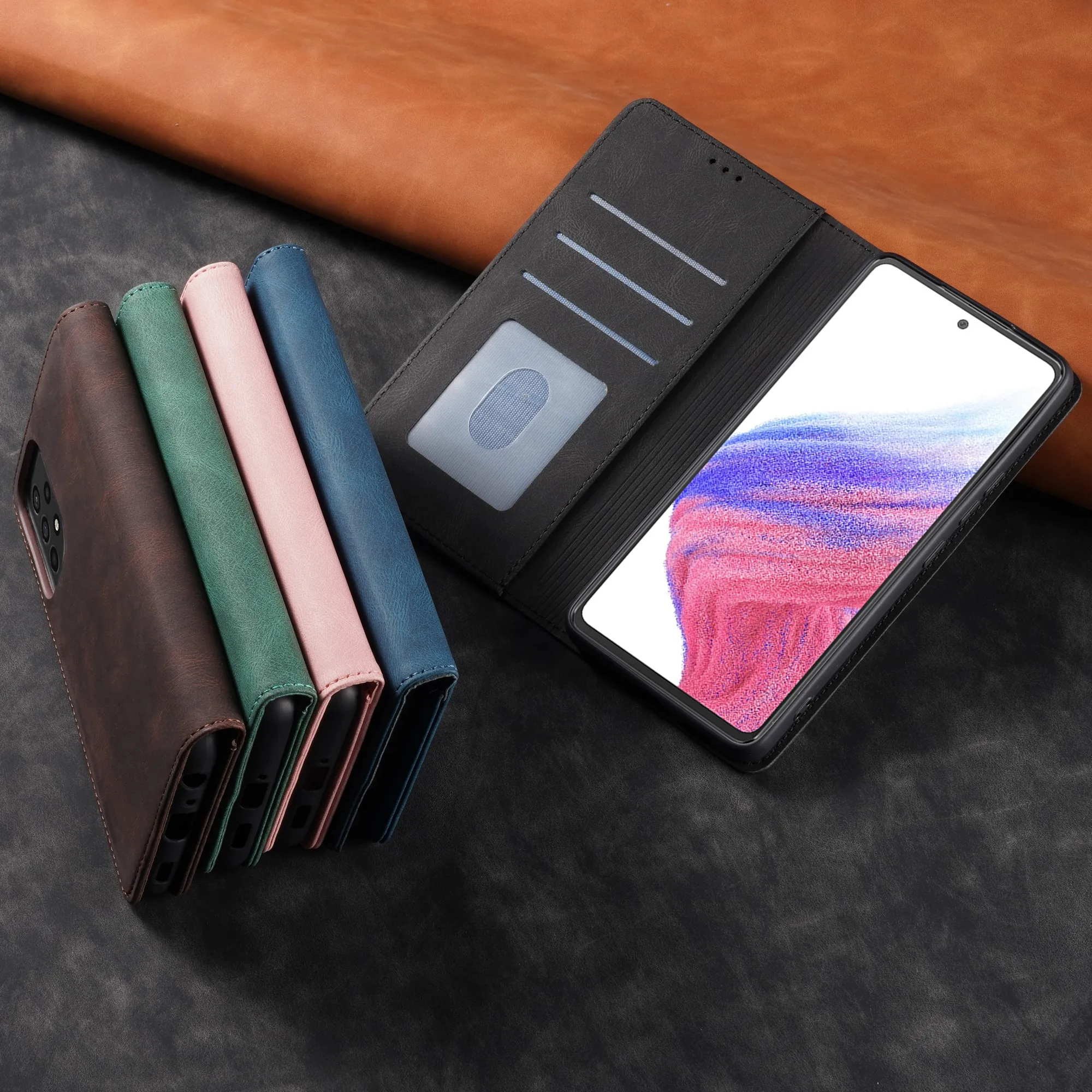 Lederen Flip Hoes Compatibel met iPhone 17 6.3 Case Met Kaarthouder