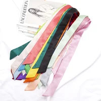 30 Colors Women Narrow Long Scarf 100x4cm Solid Color Chiffon Red Tie Black Bag Ribbon Headband Choker Streamer Lady Accessories 4