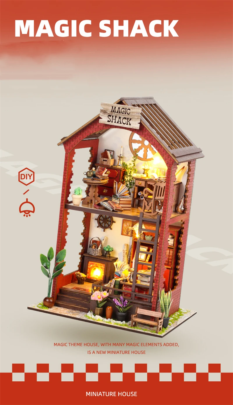 Magic Shack DIY Wooden Miniature Dollhouse Kit