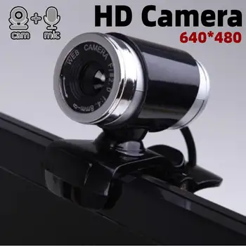 Telecamera per computer girevole con microfono Webcam Web Cam ad alta definizione Clip-on Computer PC Laptop Sensore CMOS per fotocamera Web 640 * 480P