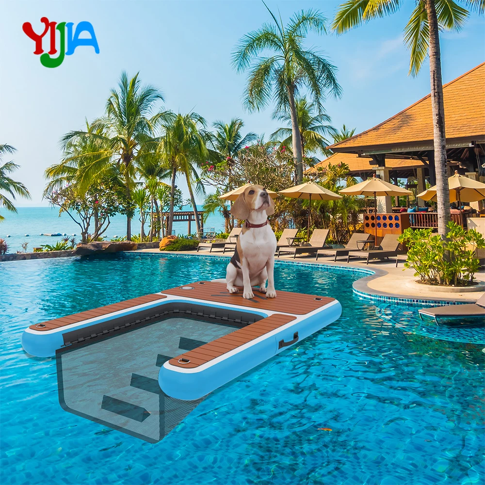 Xemuar イエロー 犬用プールフロート スロープ インフレータブルウォータープラットフォーム 折りたたみ式 子供用バスタブ 収納 滑り止めPVC インフレータブルドックプラットフォーム,犬の水スロープ,プール,プール,ドック,レイクプラットフォーム - AliExpress イエロー犬用プールフロート スロープ 安全インフレータブルドックウォータープラットフォーム 折りたたみ式 子供バスタブ 収納便利 耐