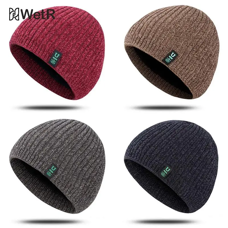 

Men's Winter Knit Hats Soft Stretch Cuff Beanies Cap Comfortable Warm SlouchyHat Outdoor Riding Knitted Cap For Women