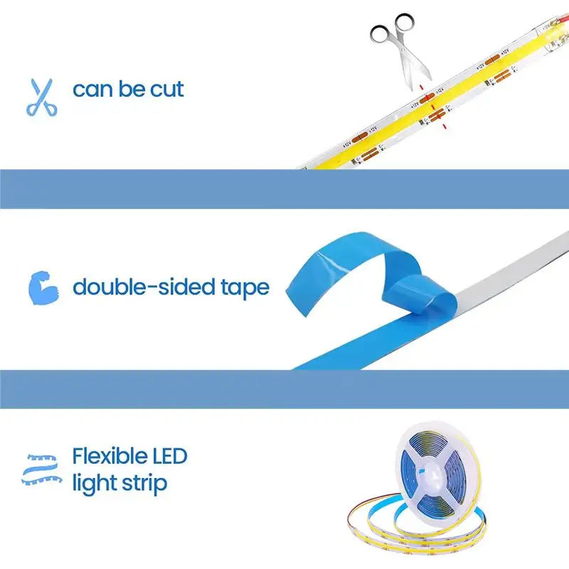 รูปสินค้า LED Strip ปรับแสงได้ ยืดหยุ่น ใช้ได้กับ 5V/12V/24V