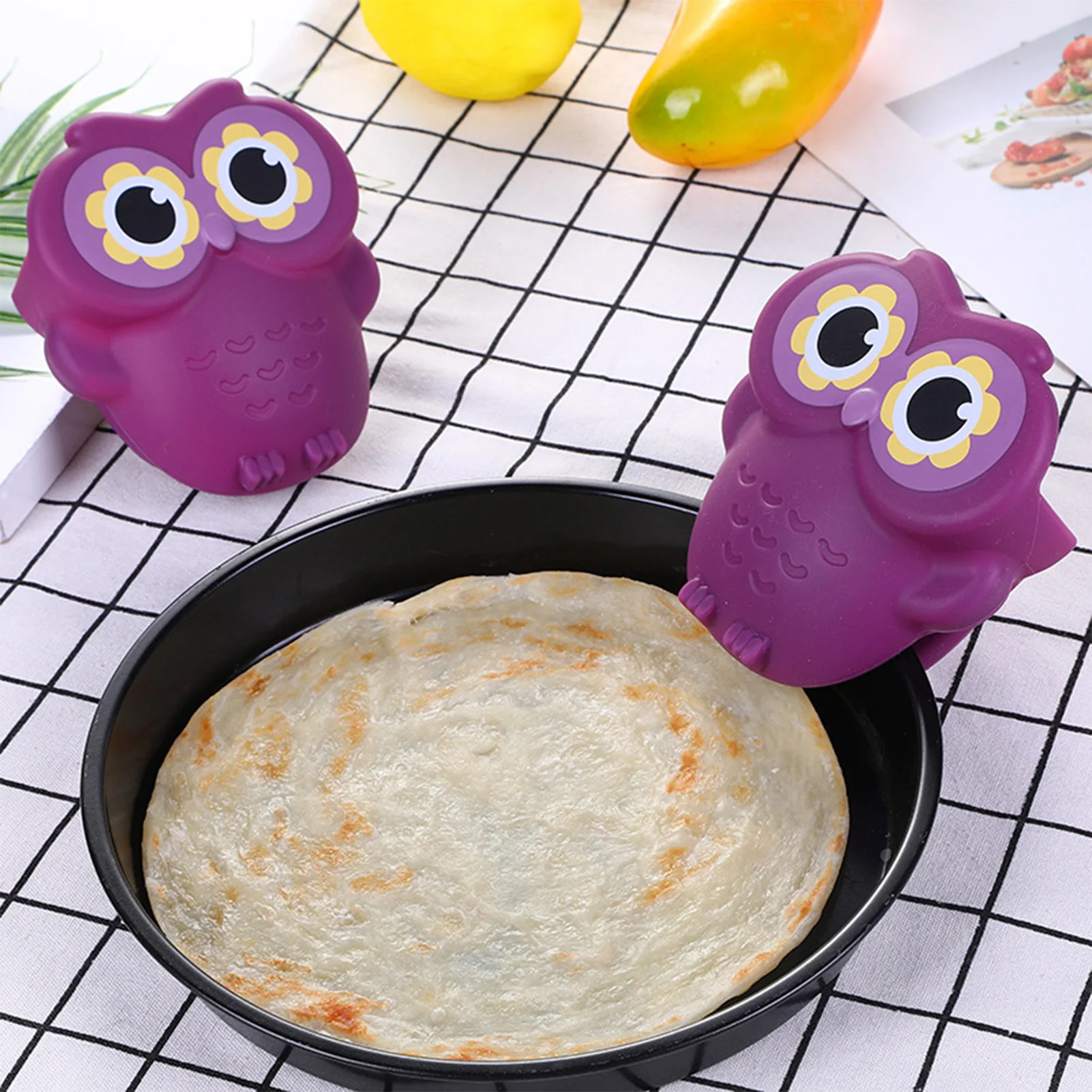 Cute Owl Silicone s Oven Mitts Heat Resistant Non Slip Insulated Mitts for Kitchen Cooking Baking BBQ