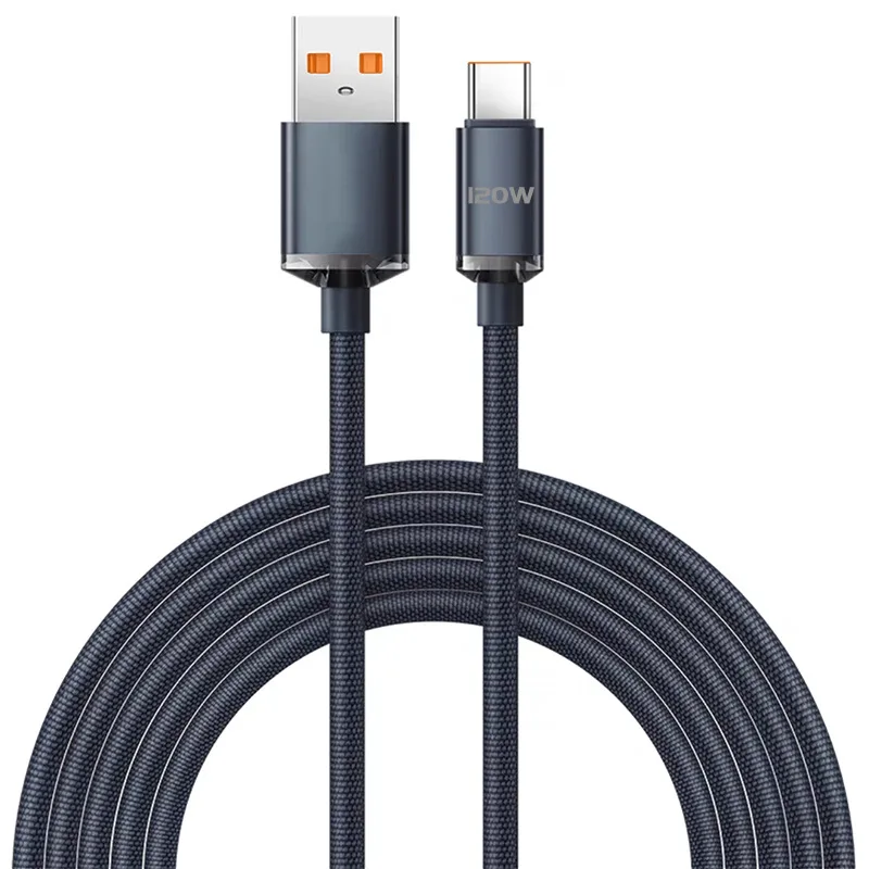 

USB C Charger Data Cord 6A Fast Charging USB Type C Cable 120W USB Cable For Samsung S22 S21 S20 Xiaomi 12 11 10 Huawei P50 P40
