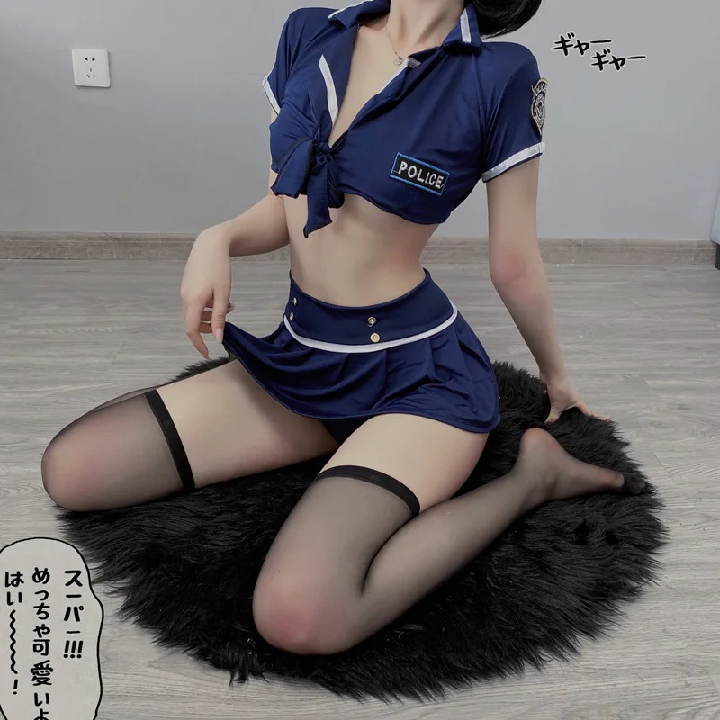

Erotic Lingerie Bar Student Uniform Sailor Performance Stage Suit Sexy Waist Cosplay Stewardess Uniform Suit