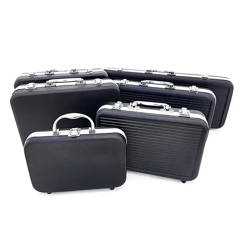 Suitcase Portable Storage Instrument Lining Aluminum Box Plastic Case With Safety Alloy Sponge Impact Toolbox Resistant 4