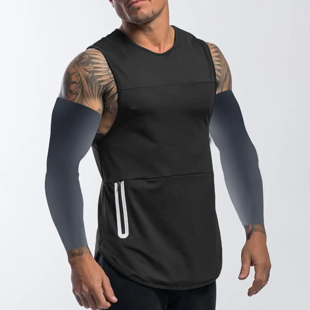 

Легкий жилет для упражнений, мужской летний спортивный жилет без рукавов с карманом на молнии, быстросохнущая ткань, подходит для баскетбола