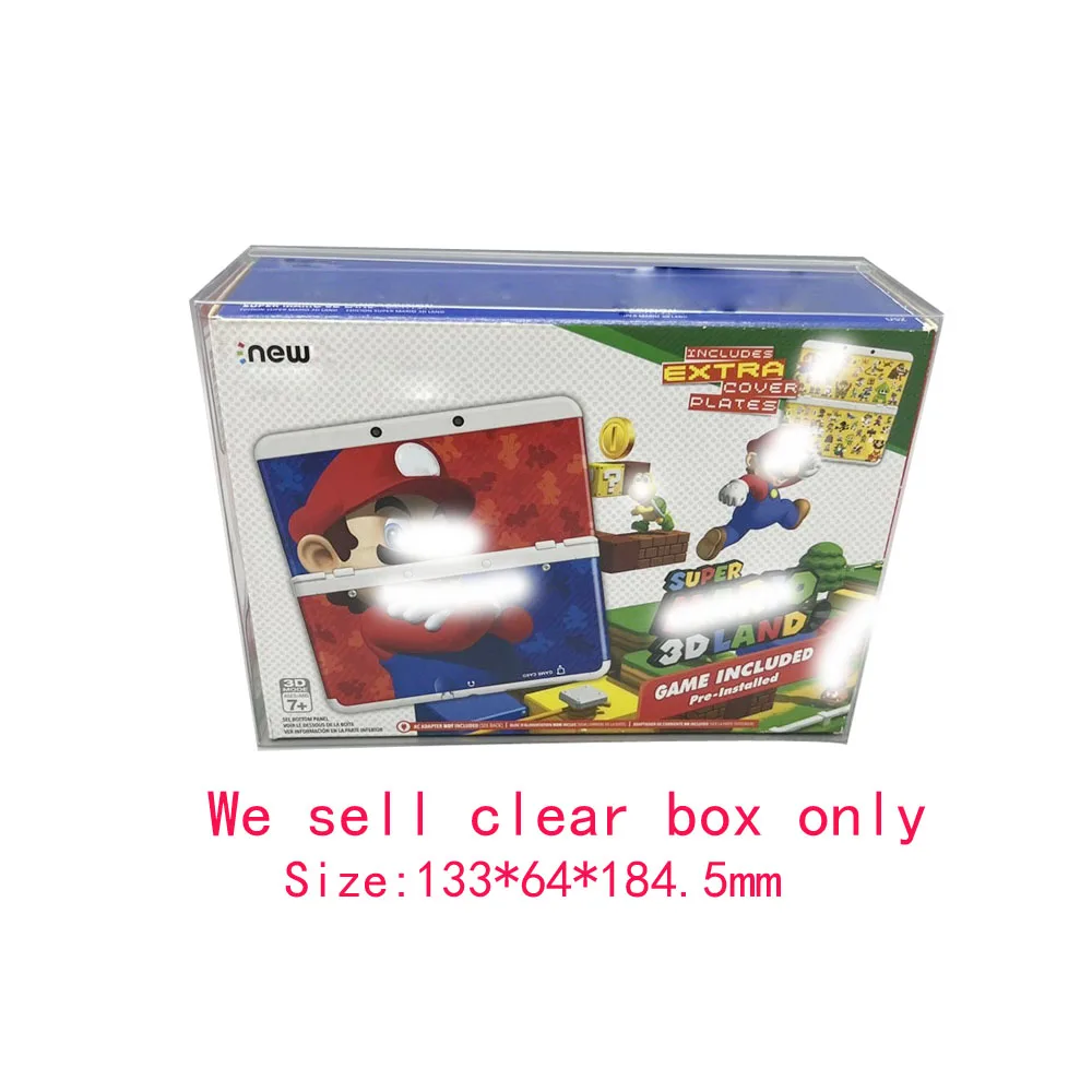 

10PCS Transparent clear PET cover For NEW 3DS USA limited version game console storage display box Collection case