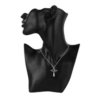 Collier avec pendentifs en forme de croix d'ange en argent Sterling 925 pour femmes, bijoux de luxe pour fête de mariage, cadeaux de noël 6