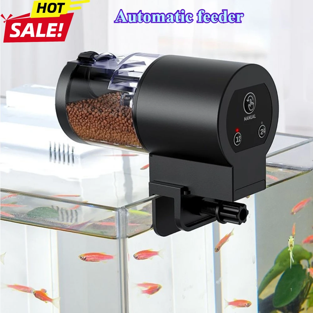 Automatic Programmable Aquarium Fish Feeder, 100ML Capacity, Battery Operated, Easy Setup