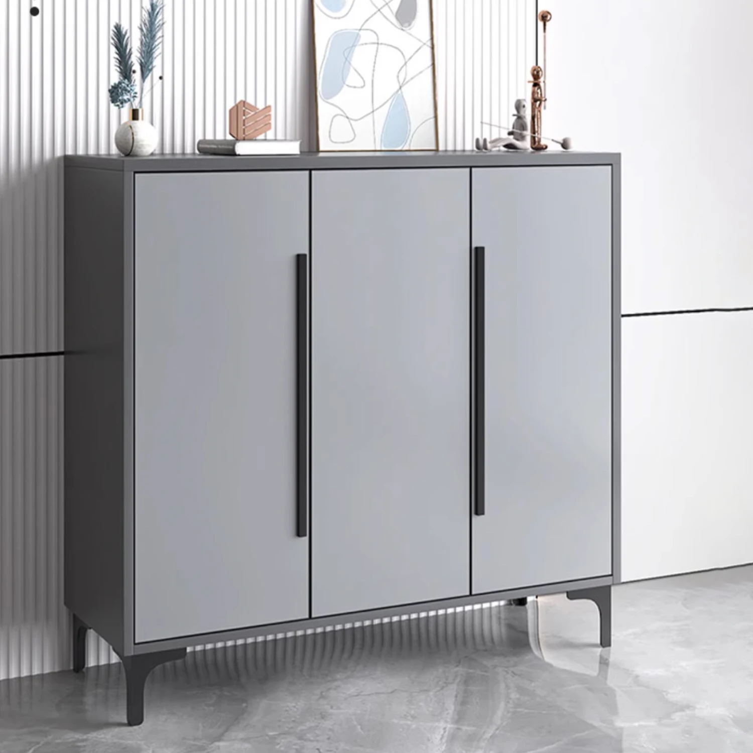 วอลเปเปอร์กันน้ำแบบด้าน สีขาว เทา ดำ ไวนิล สติ๊กเกอร์ติดผนัง เฟอร์นิเจอร์ ห้องนั่งเล่น กระดาษติดผนัง ตกแต่งบ้าน 1