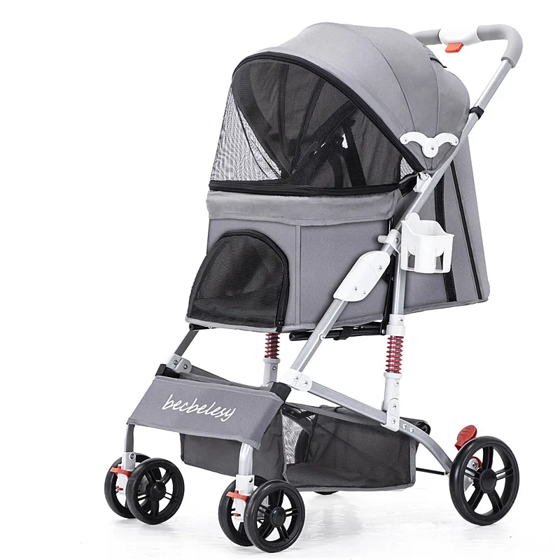 

Lightweight Foldable Pet Cart Dog Cat Dog Teddy Four wheeled Pet Cart Dog Small Pet Cart