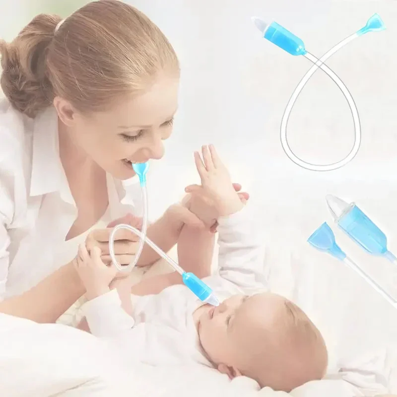 Nasal Aspirator Nasal Aspirator Soft Tip Safe Sucker Newborn Baby Vacuum Suction Sick Toddlers Practical Infant Absorption Nose Cleaner Snot
