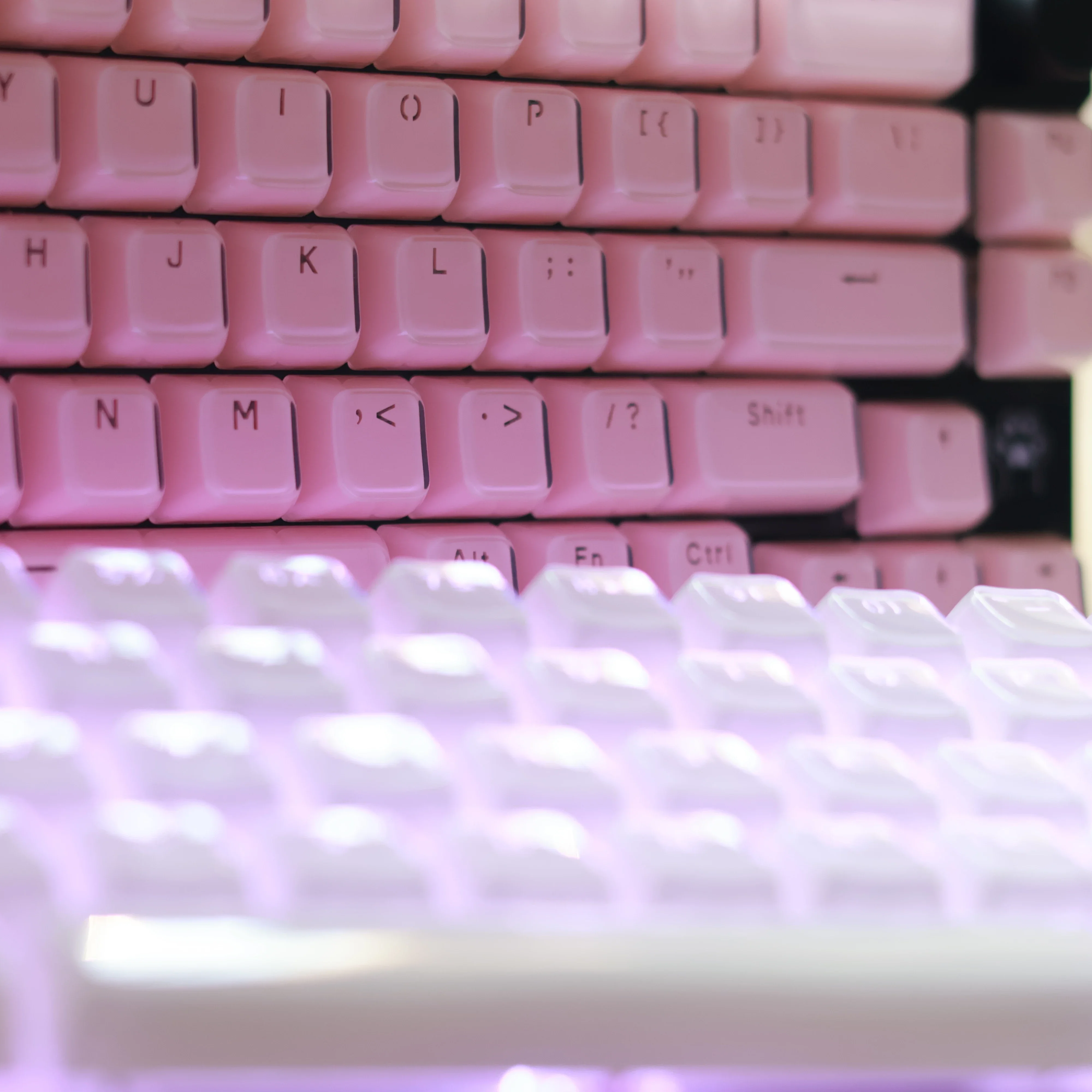 Teclado Mecânico Translúcido para Alice Cor-de-rosa Perfil Mda Branco Faça Você Mesmo Retroiluminado Cristal Faça Você Mesmo Diy 135 Chaves - Imagem 5