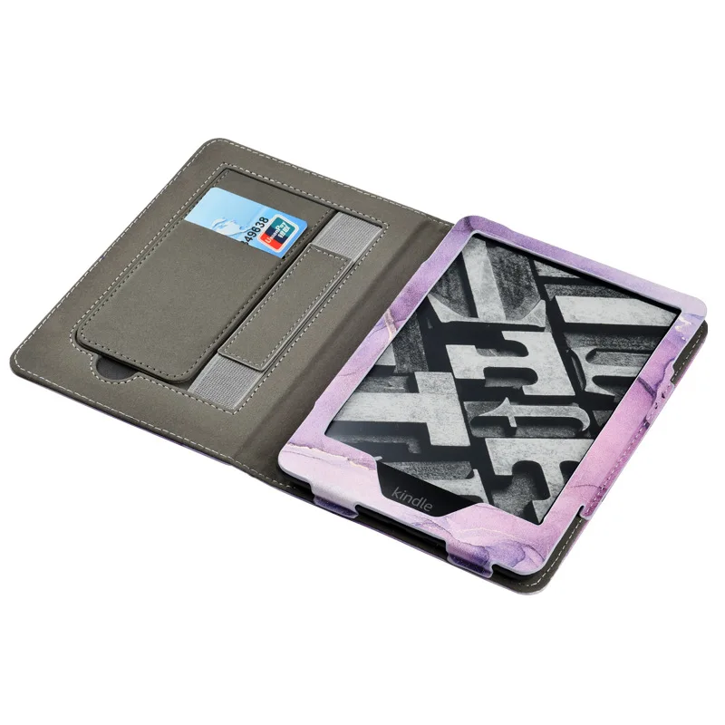 Estojo Colorido com Alça de Mão para Kindle Paperwhite 11 ° Protetor Inteligente Durável pu Capa de Couro com Slot para Cartão - Imagem 4