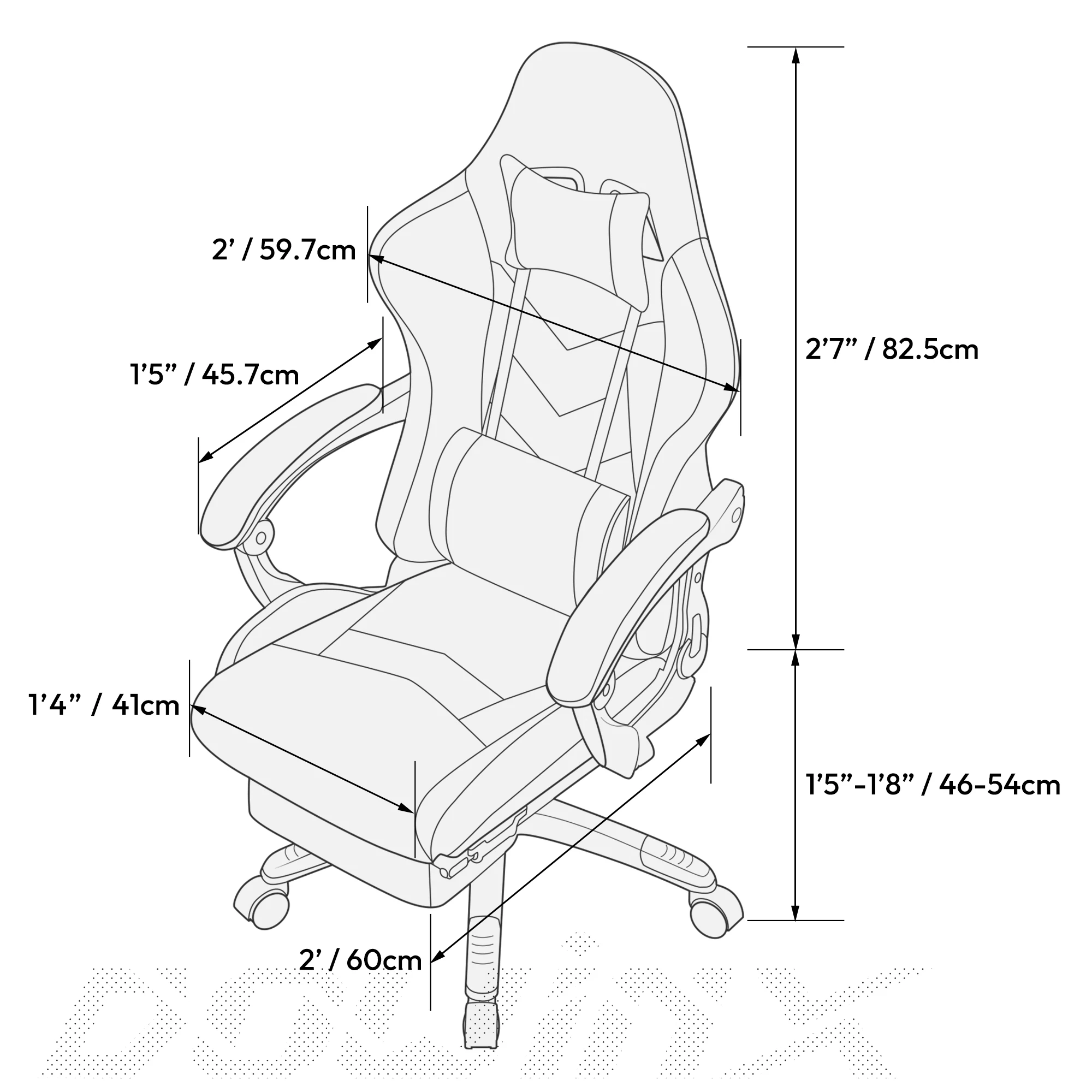 Dowinx Gaming Chair Ergonomic Office Recliner for Computer with Massage Lumbar Support, PU Leather E-Sports Gamer Chairs 6