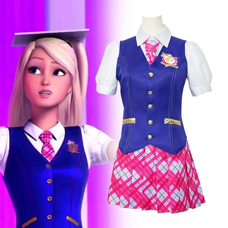 Barbie filme fantasia para mulheres e meninas, roupas cosplay, top