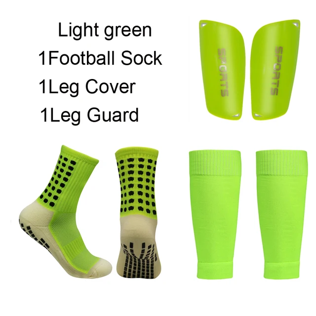 1 Combination set of adhesive point anti slip football socks and leg protection socks Leg Guard Volleyball Running Cycling Sock 5