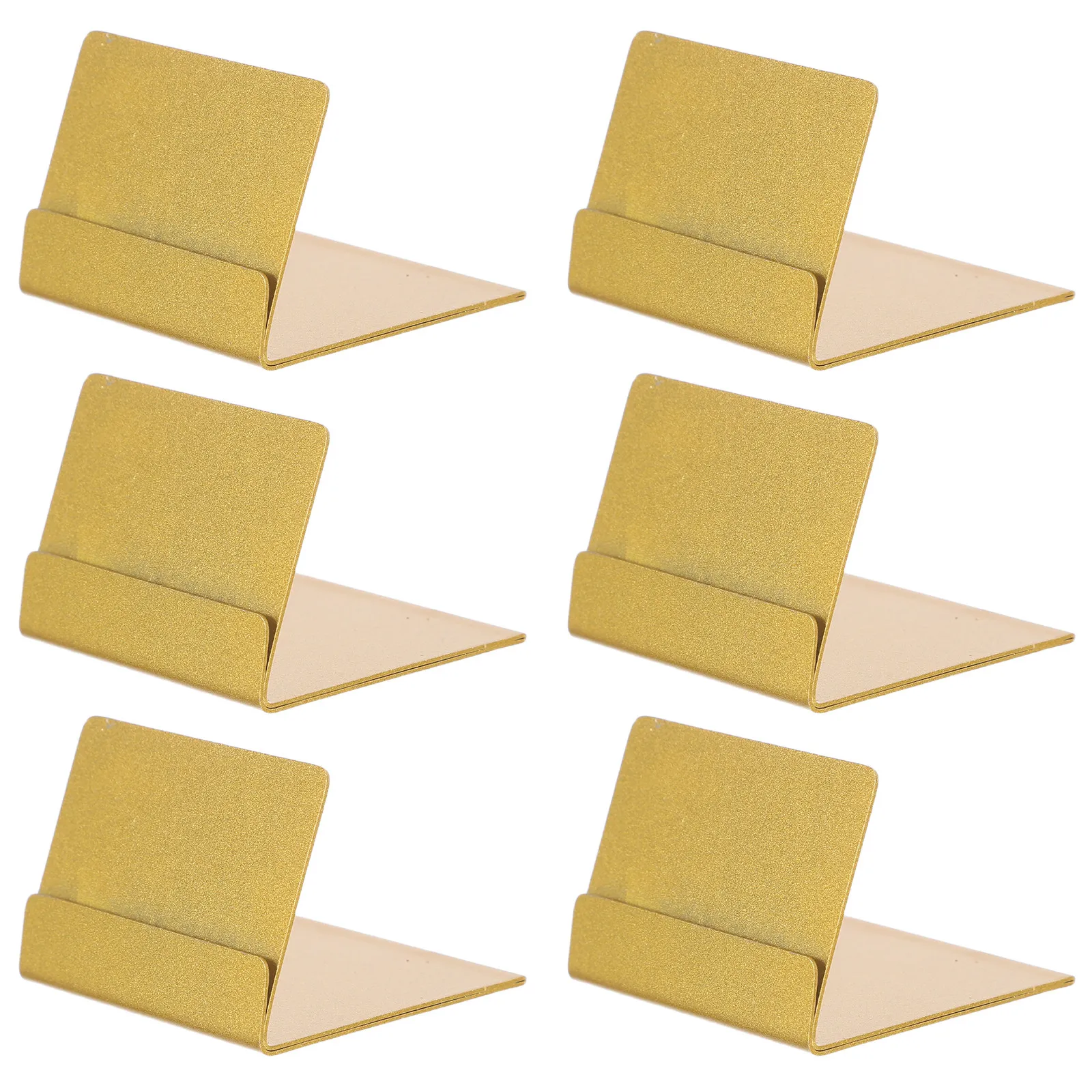 6Pcs 스테인레스 스틸 명함 홀더 금속 데스크 스탠드 사무실 리셉션을위한 미니멀리스트 수직 테이블 디스플레이 카드 홀더