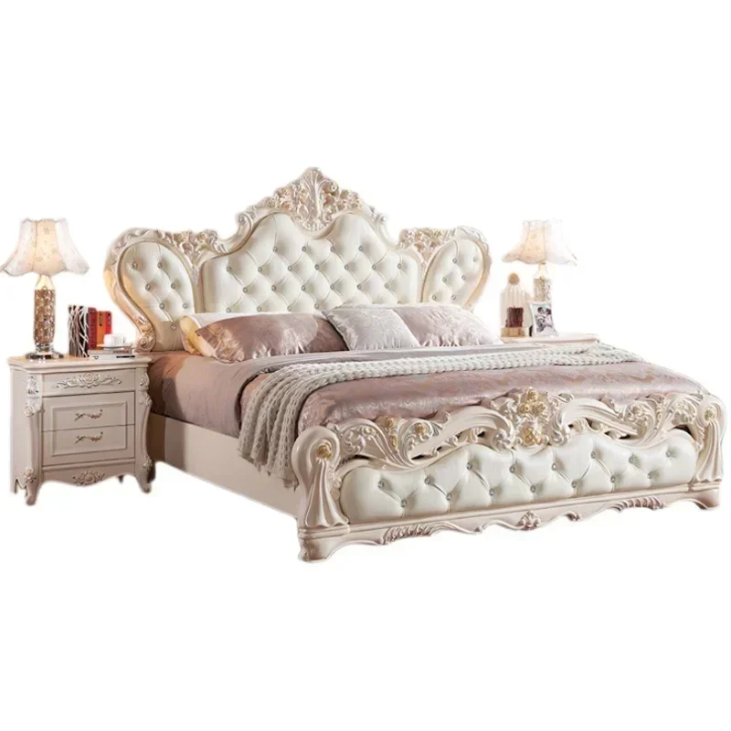 

Queen Nordic Luxury Bed Under Storage King Modern Bedroom Bed Wood Genuine Leather Letto Matrimoniale Multifunzione Furniture