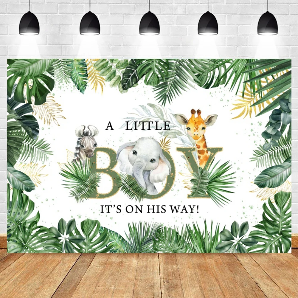 Jungle Safari Wild One 1st Birthday Backdrop Photography Boy Girl Baby Shower Party Background Kids Photo Photographic Photocall